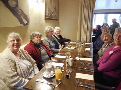 Kate, Mary, Jean, Vera, Ann B, Kitty, Jenny. Portway inn, 26/01/2016