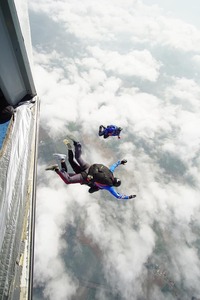 Christine Boyd’ daughter Sophie, did a tandem parachute jump on 9 August for React, Christine’s granddaughter Annabelle’s trampoline club