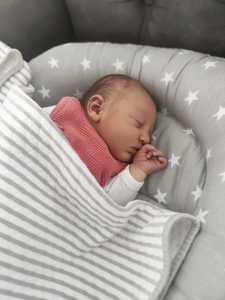 Baby Lottie was born in Luxembourg on 29 July, weighing 7lb 2oz Lottie and her big sister Alice are the granddaughters of Jan and Robin Peters.