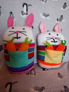 Kate Price finished these bunnies  for her two youngest granddaughters just in time for Easter