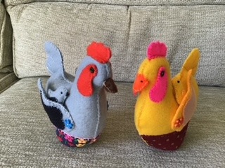 animals and toys made by Barbara Bennett during her convalescence after having a complete knee replacement in April 2021.