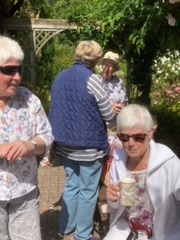 Sylvia and Pat, Barbara and Gill in the background