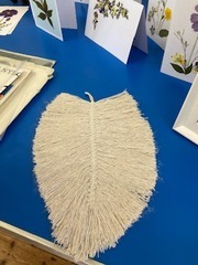 Leaf made from twine by Sheila