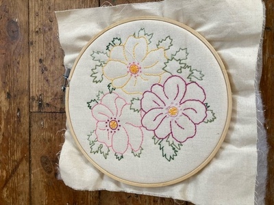 Madeira flowers embroidered by Gill