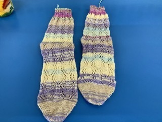 Socks made by Jenny using all available yarn
