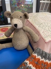 Ted the crochet bear made by Christine B 