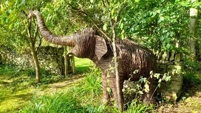 A willow elephant about 6 ft high At Hellens’ Manor