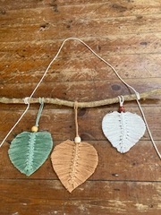 Macrame leaves made by Chris M in the November Workshop