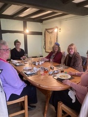 Jackie D, Christine B, Caroline, Becky and Sandra at 2023 Xmas Lunch