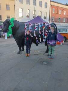 Evelyn’s grandsons helped her dress the Bull in Hereford Hightown