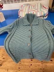 Beautifully knitted cardigan made by Julie H