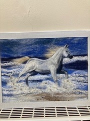 Sheila loves drawing and needle felting horses, this one is stunning