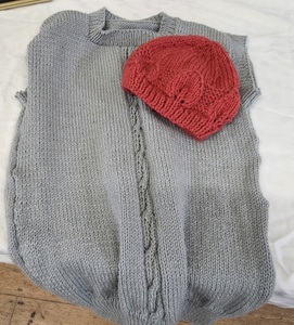 Pat - knitted waistcoat and hat