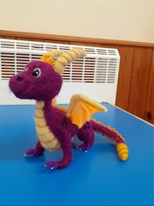 Sheila has also made a felted purple dragon. It looks fantastic and was reproduced from photograph.