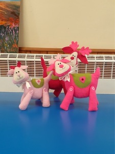 The three felt reindeer were completed by Rosemary. It is a family of mother, father and baby that will make a lovely display at Christmas.