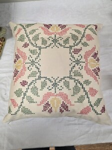 Pat - amazed she has finished this, her first cross stitch